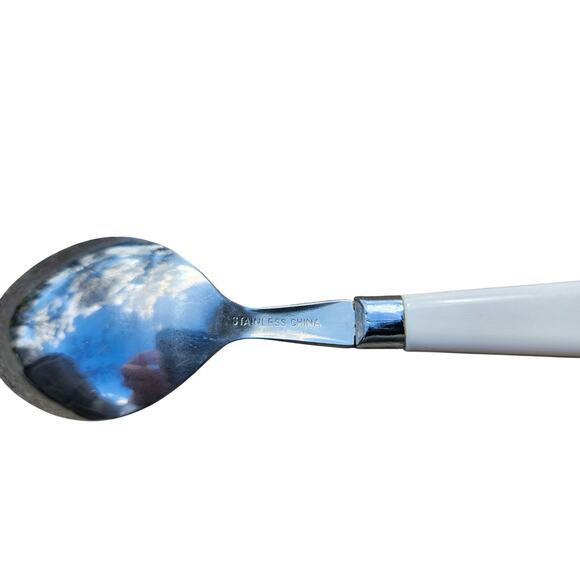 3 Corelle by Coring Fruit Basket Stainless Tablespoons Flatware Plastic MCM 7.5" - Picture 4 of 8